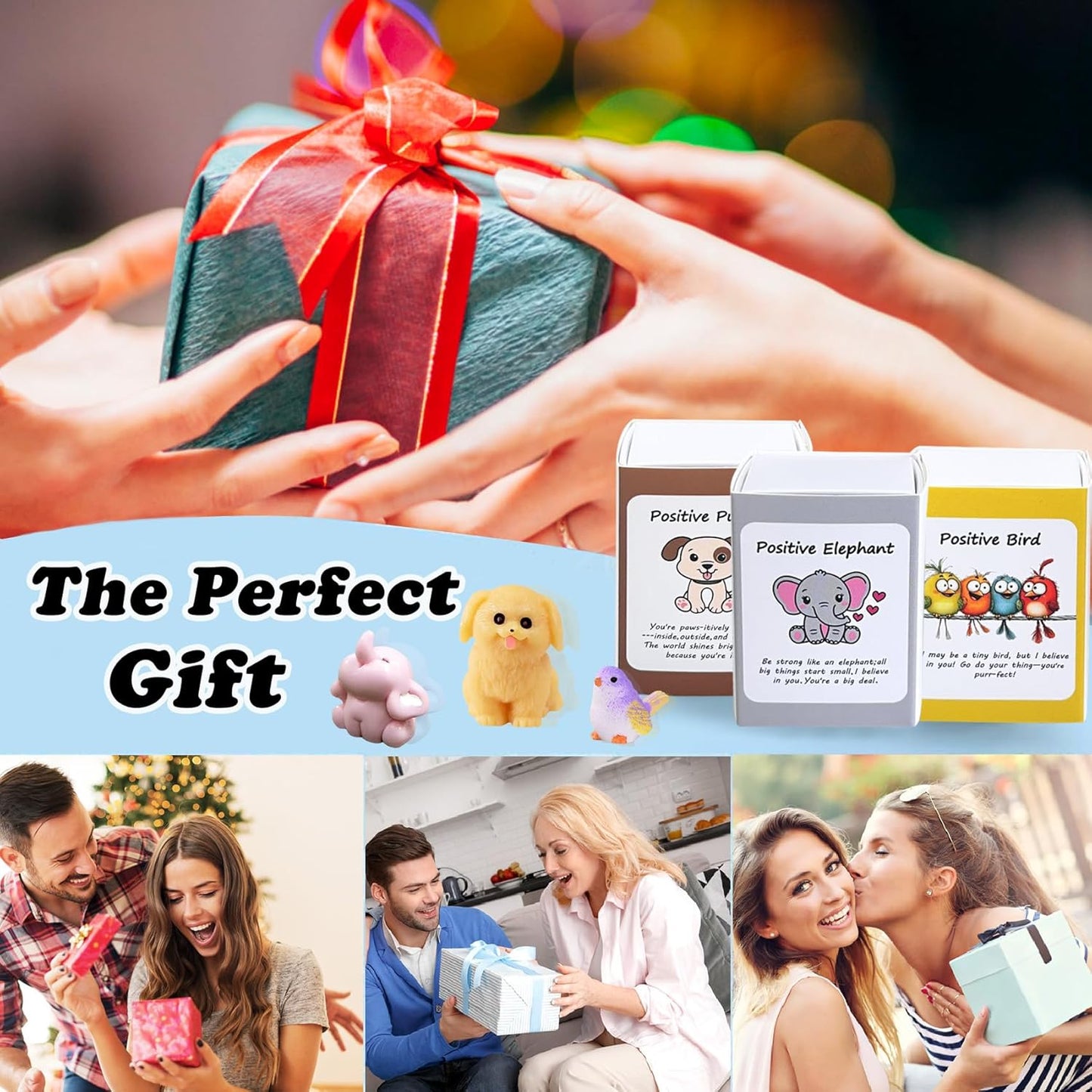 Skiennix Positive Bee Gifts - 50 Set Employee Appreciation Box with Cheer-Up Cards | Perfect for Coworkers & Teachers