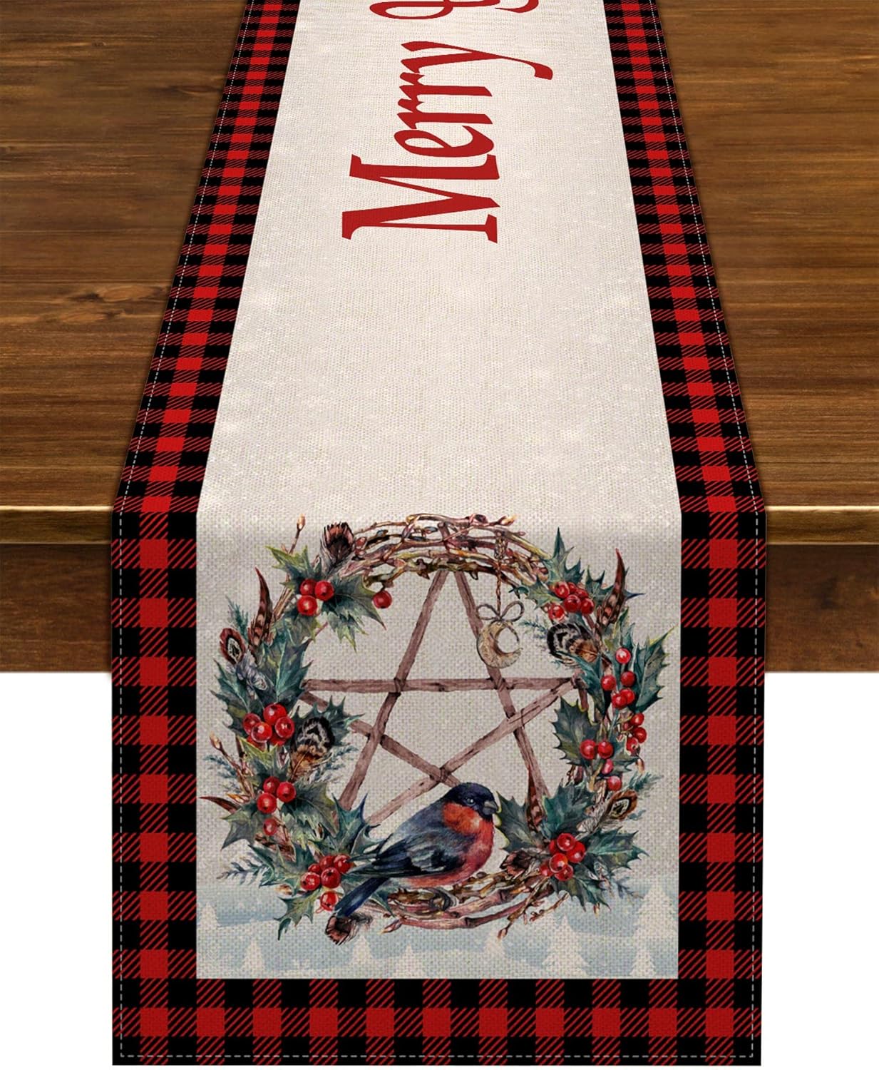 Nepnuser Yule Table Runner - Norse Wiccan Pagan Christmas Decoration | 72 Inches for Holiday Home Decor