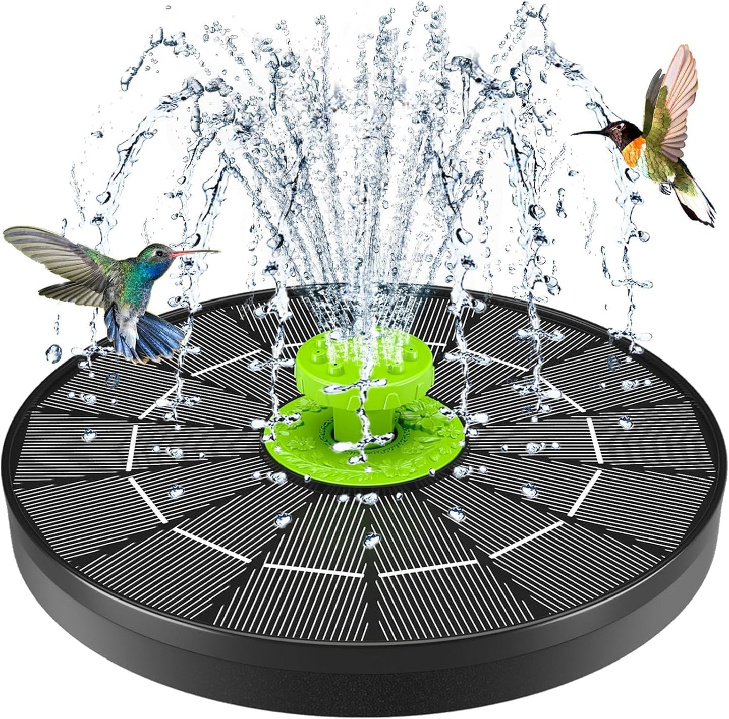 Skiennix Solar Bird Bath Fountain Pump - 4.0W Solar Powered Water Feature with 8 Nozzles for Garden & Pond