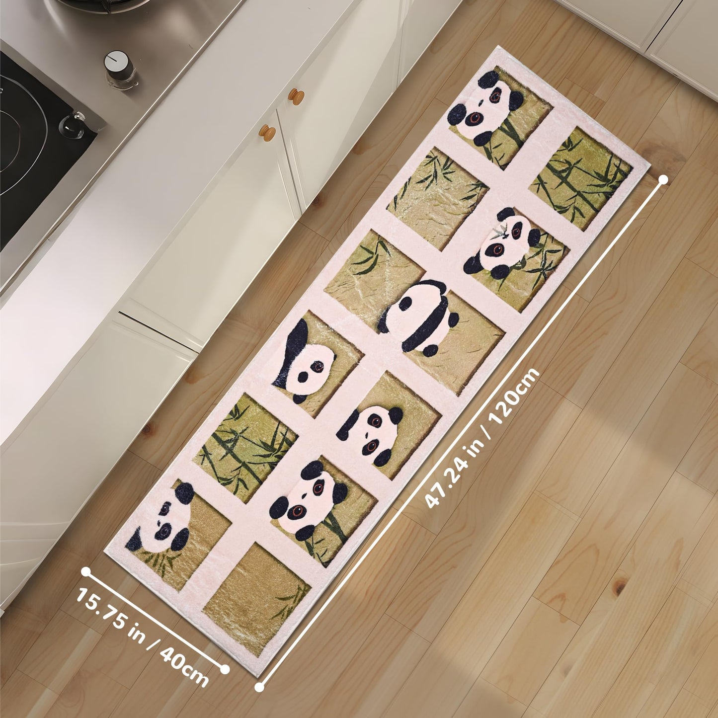 Area Rugs for Bedroom 1.3' X 3.9', Washable Cat Irregular Shaped Rug Cute Carpet Kid Funny Cartoon Rugs, Room Decor Cat Dog Shaped Pet and Children Entryway Rug (G1 Square Panda)