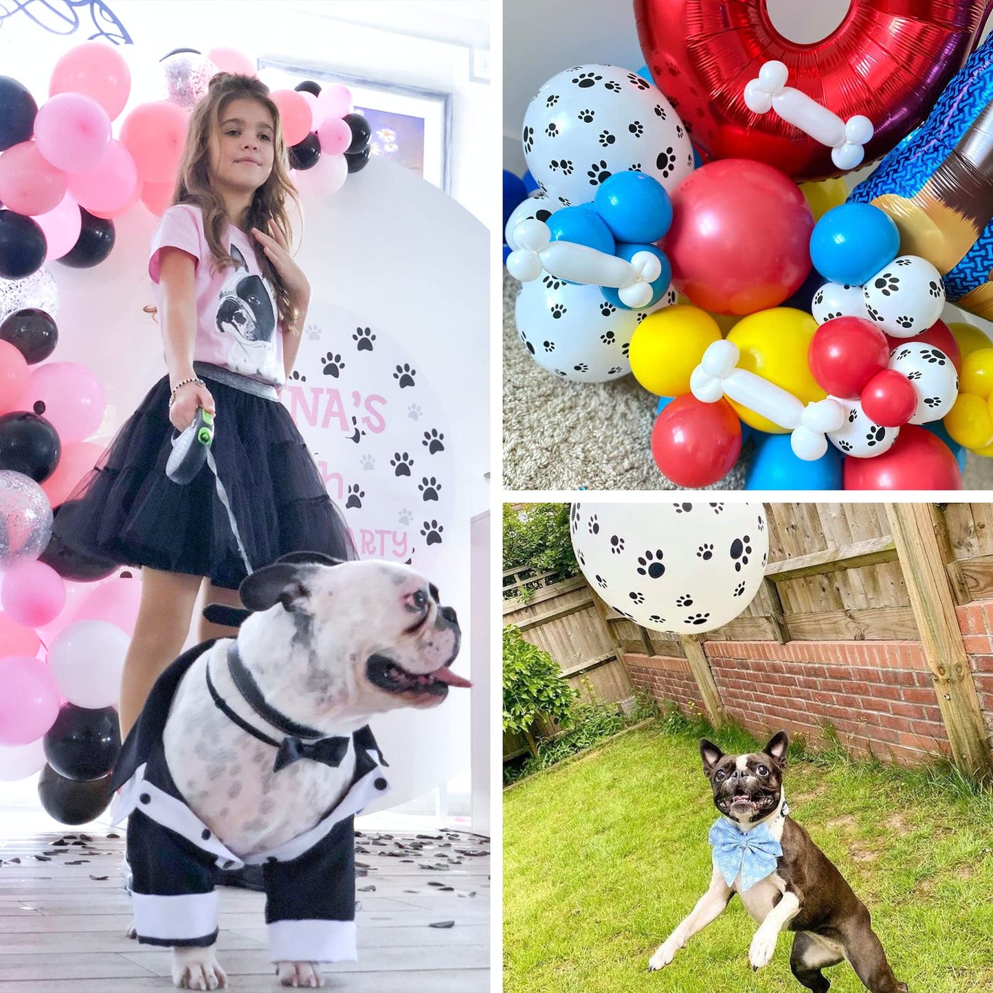 PartyWoo Paw Balloons 50 pcs 12 Inch Matte White Dog Paw Print Latex Helium Balloons for Dog Animals Theme Party Birthday Party Decorations