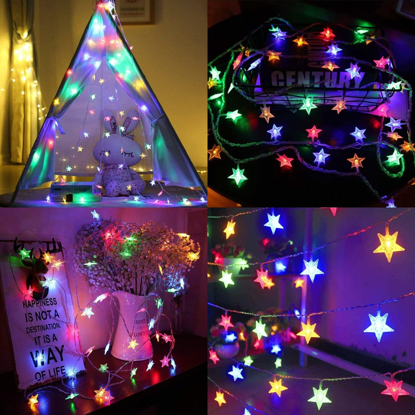 Star String Lights Plug in - 33 ft 100 LED Star Fairy String Lights with Remote and Timer, 8 Modes Waterproof for Bedroom Tent Loft Bed Window Backyard Patio Porch Balcony Staircase Party, White