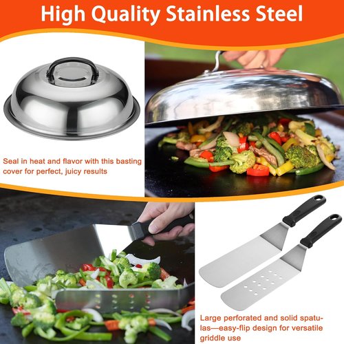 DY Decent Family 40-Piece Griddle Accessories Kit - Essential Flat Top Grill Tools for Outdoor BBQs