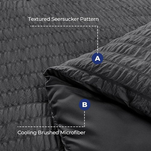 HYMOKEGE King Size Comforter Set - All Season Luxury Bedding Set with Sheets & Pillowcases | Dark Grey