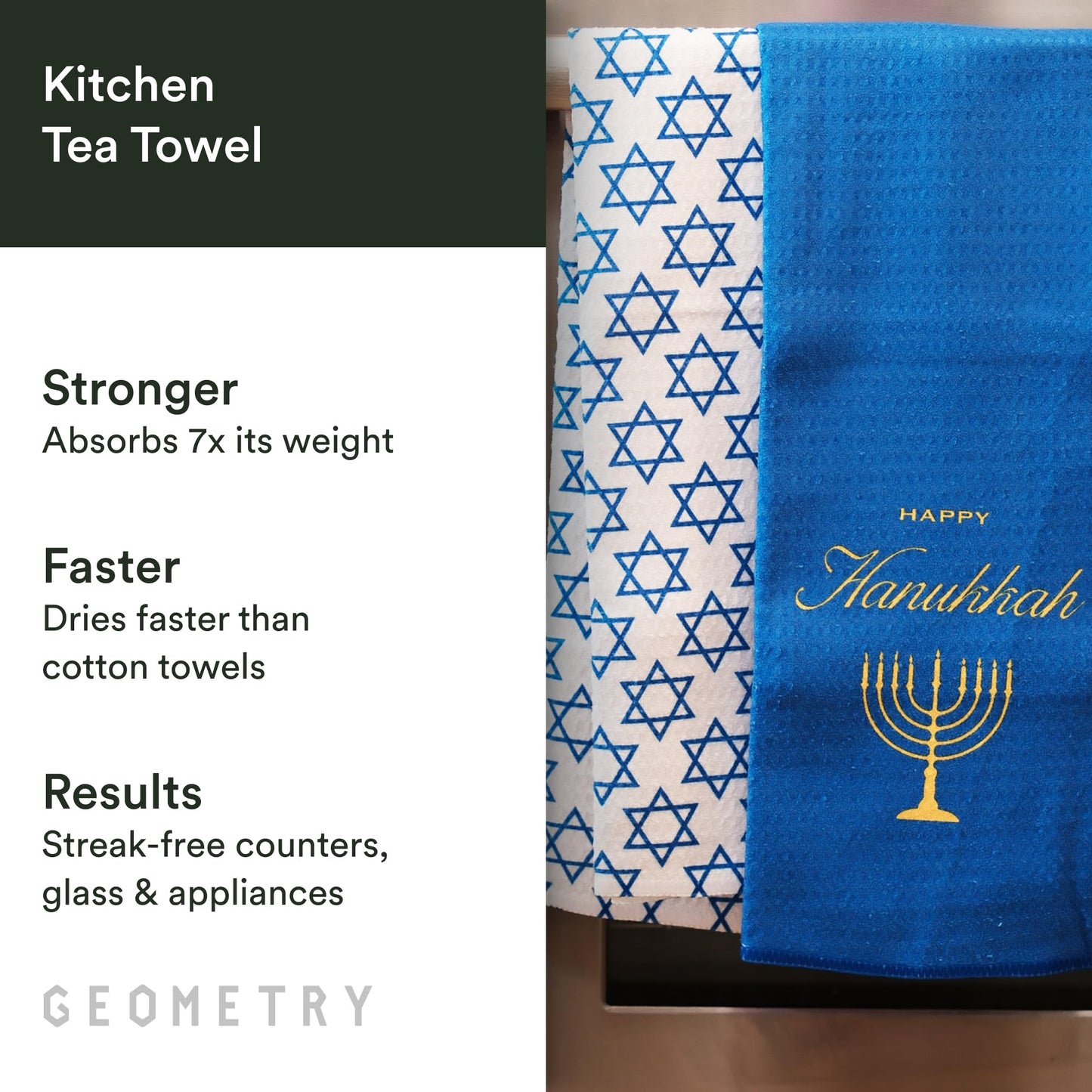 GEOMETRY Christmas Kitchen Towels - Quick Dry Microfiber Cloth Dish Towels for Kitchen Drying - Premium Quick Dry Towel - Sparkling Night