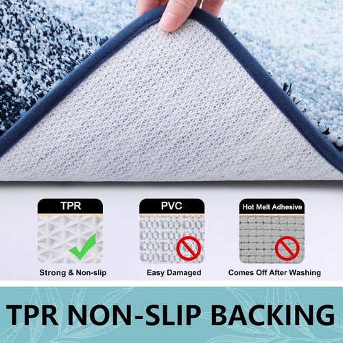Arotive Microfiber Bathroom Rug - Soft, Absorbent, Non-Slip Plush Mat | 24" Round, Dark Blue