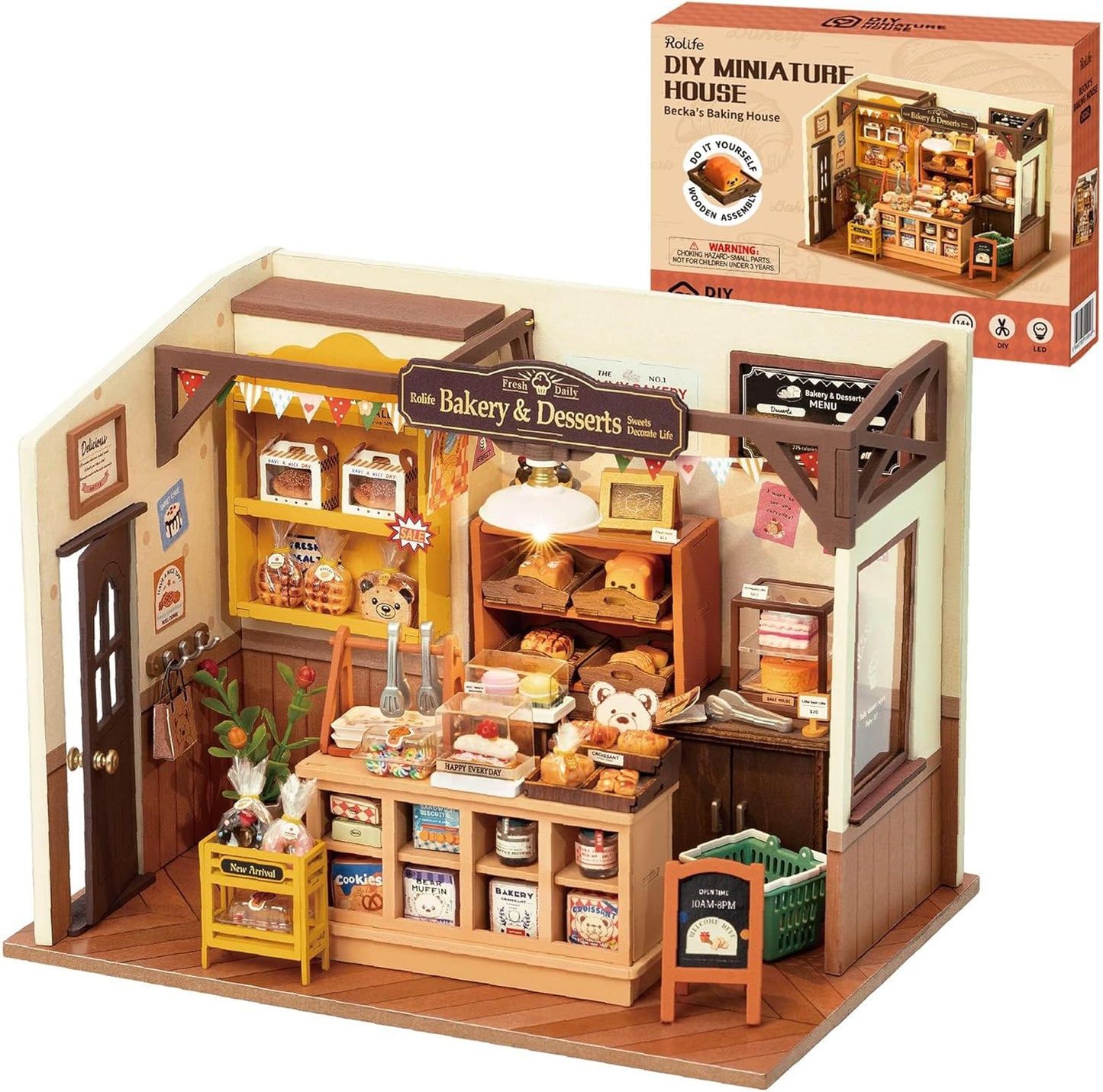 Rolife Miniature Dollhouse Kit - 1:20 DIY Tiny House with LED Lights | Perfect Craft Gift for Adults