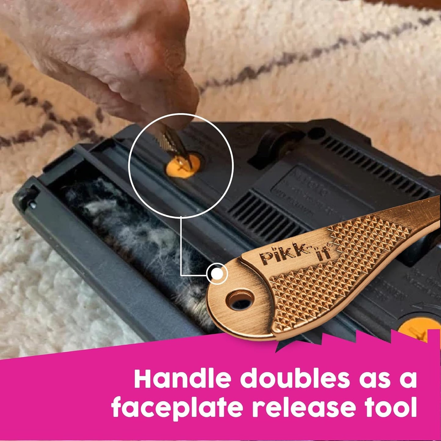 Pikk-it Vacuum Hair Brush Cleaner Tool - Effortlessly Removes Pet & Human Hair | Single & Twin Pack Options