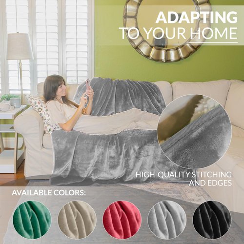 Couples Blanket Waterproof for Adults, 3 Layer Lightweight and Stain Proof Couples Blanket Water proof & Dogs, Love Blankets Waterproof - Sherpa Cover with Carry Bag, Machine Washable (Gray, 80x60)