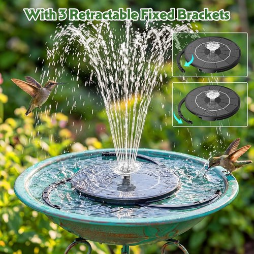 AISITIN Solar Fountain Pump - Upgraded 3.5W DIY Kit with 8 Nozzles & 9.8ft Cord for Garden & Pond
