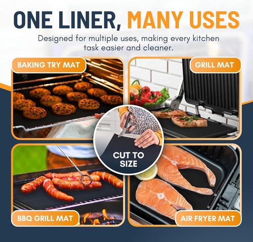 Heavy Duty Oven Liners by [Brand Name] - 4 Pack Non-Stick Mats, 17”x25” | BPA & PFOA Free Kitchen Accessory