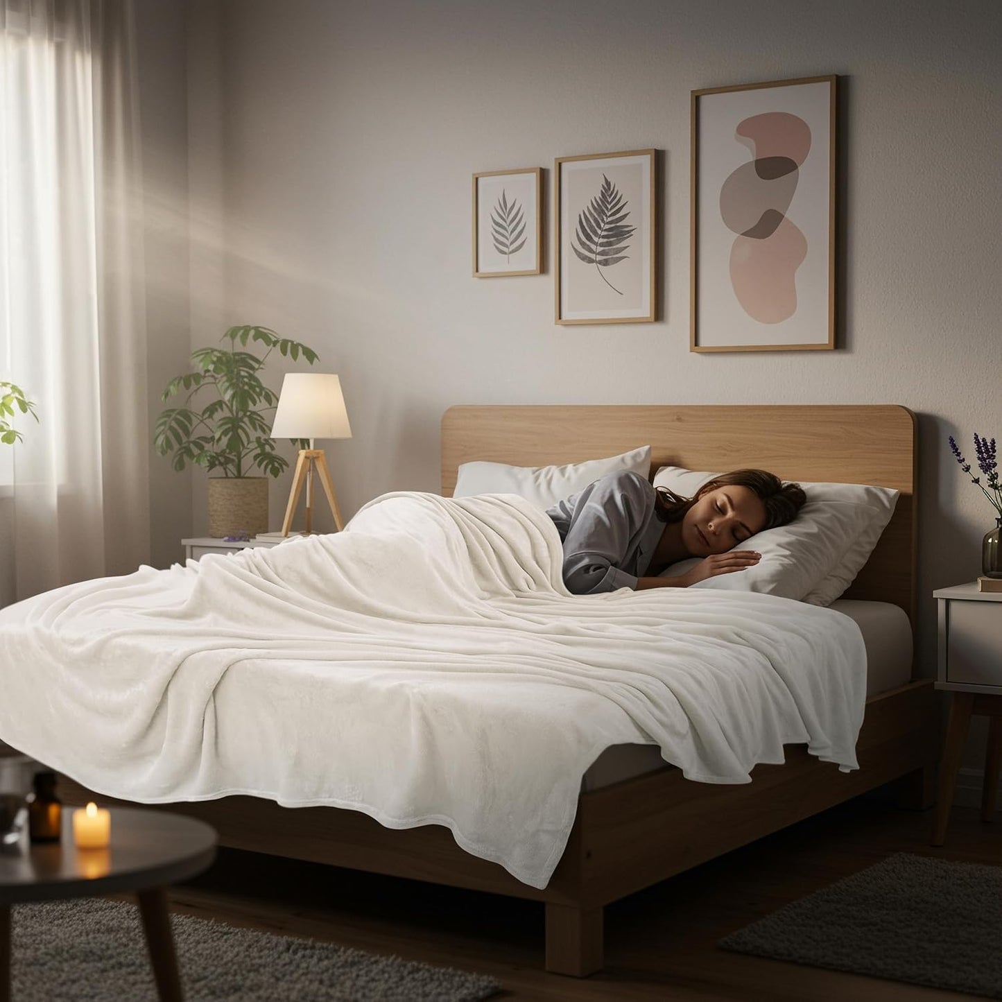 Utopia Bedding Fleece Blanket - King Size Ivory 300GSM Luxury Soft Microfiber (90x102 Inch)