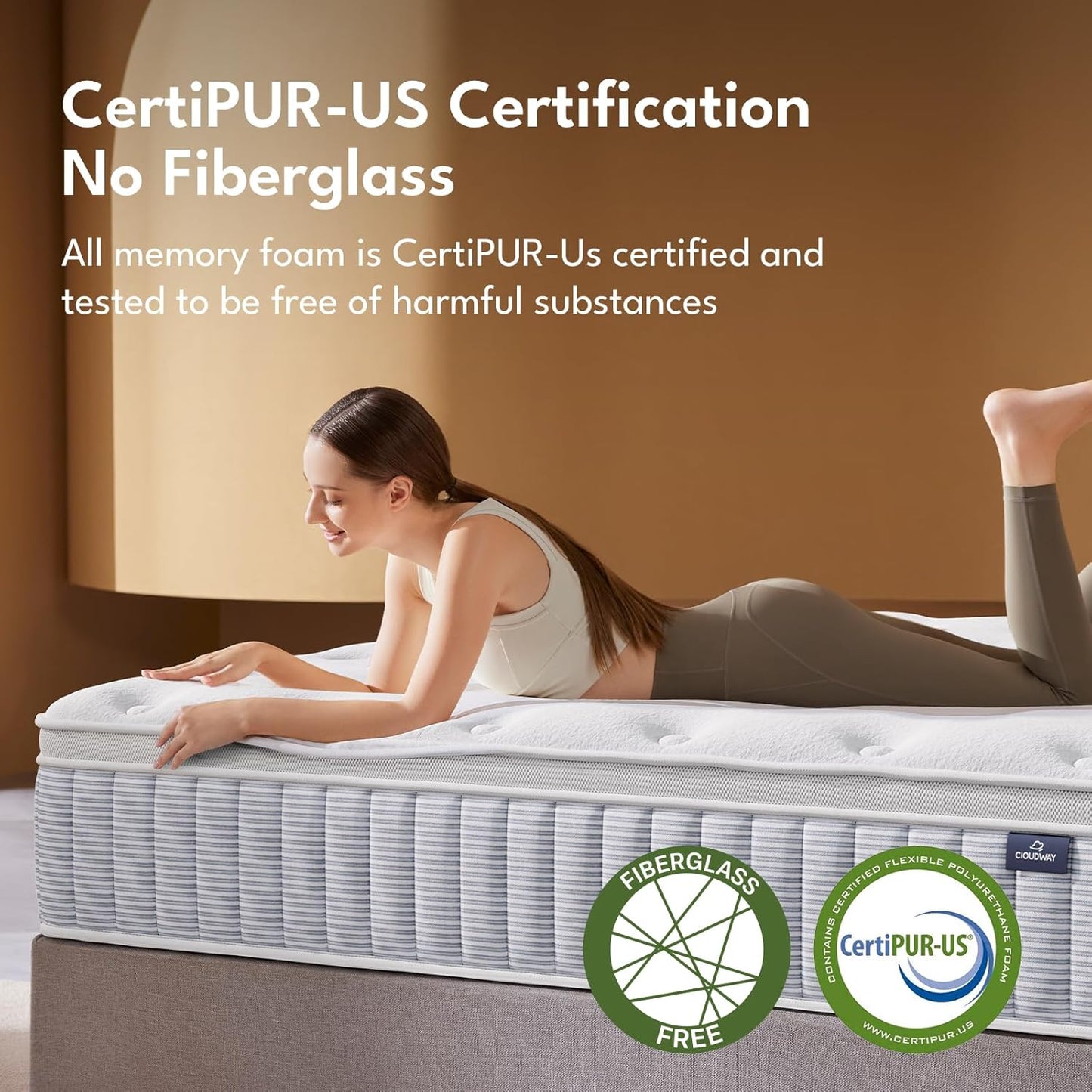 Skiennix Queen Mattress - 14 Inch Hybrid Memory Foam with Reinforced Edge Support & Zoned Coils