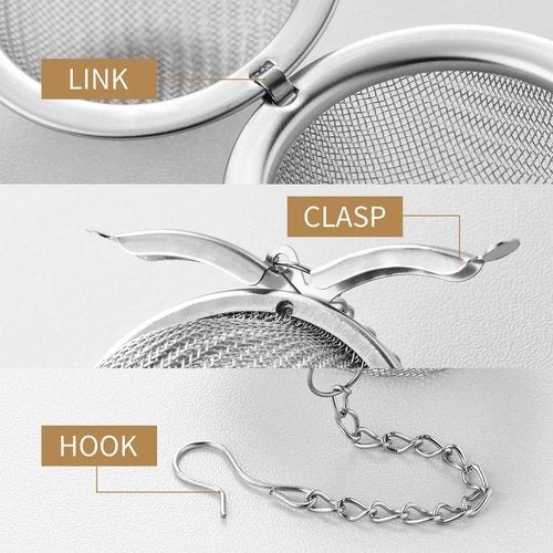 DOPUDO 3PCS Premium Tea Infusers, Loose Leaf Tea, Upgraded Tea Strainers and Tea Balls for Flavoring Herbal Spices and Seasonings
