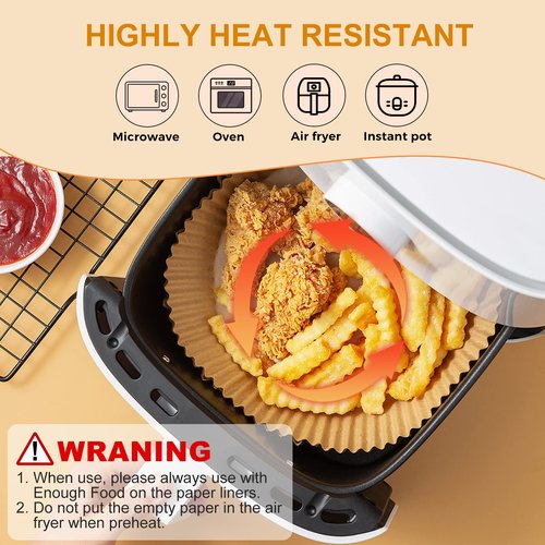 100Pcs Small Air Fryer Liners Disposable, Parchment Sheets Round, 6.5 Inch Round Airfryer Paper Basket Bowl Liner for Baking Cooking Food