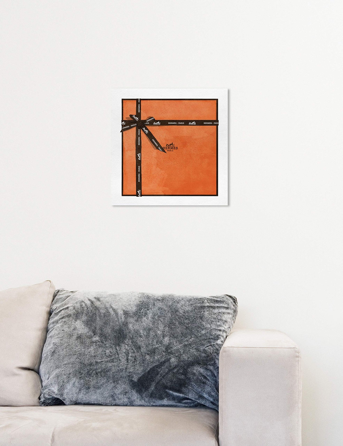 Oliver Gal 'Perfect Orange Gift' The Fashion Wall Art Decor Collection Contemporary Premium Canvas Art Print 12" x 12"
