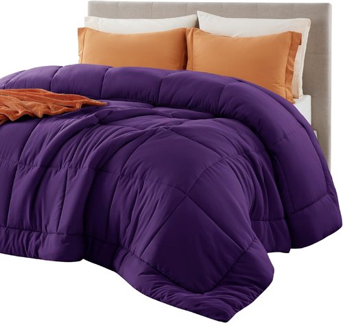 Bedsure Comforter Duvet Insert - All-Season Quilted Down Alternative Bedding, Purple, Full 86 x 82 Inches