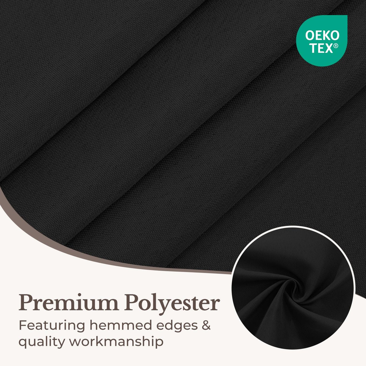 Romanstile Rectangle Tablecloth - Waterproof and Wrinkle Resistant Washable Polyester Table Cloth for Kitchen Dining/Party/Wedding Indoor and Outdoor Use (60 x 84 inch,Black)