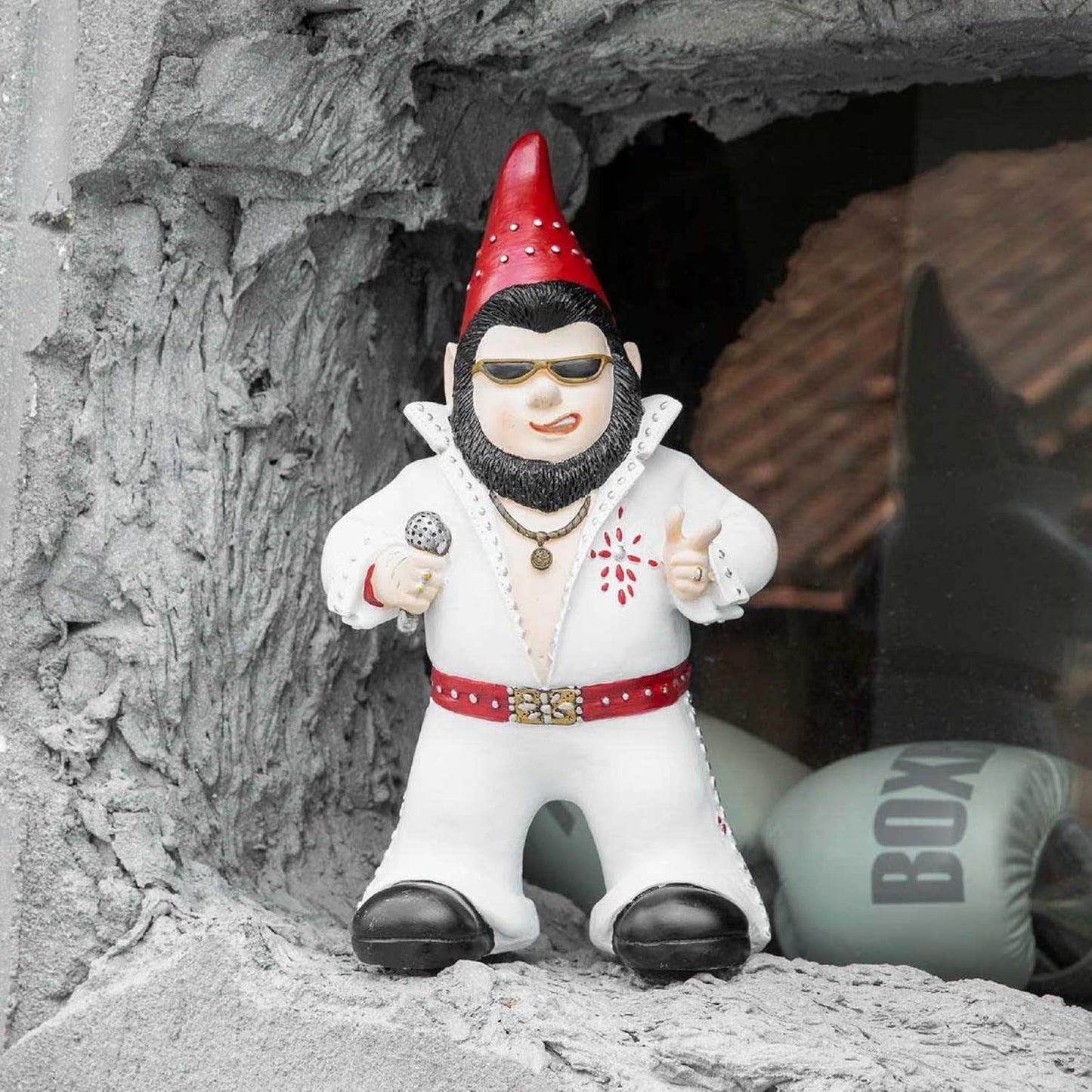 Singer Gnome Garden Statue - Large Outdoor Resin Dwarf Figurine for Patio Decor | Unique Home Gift