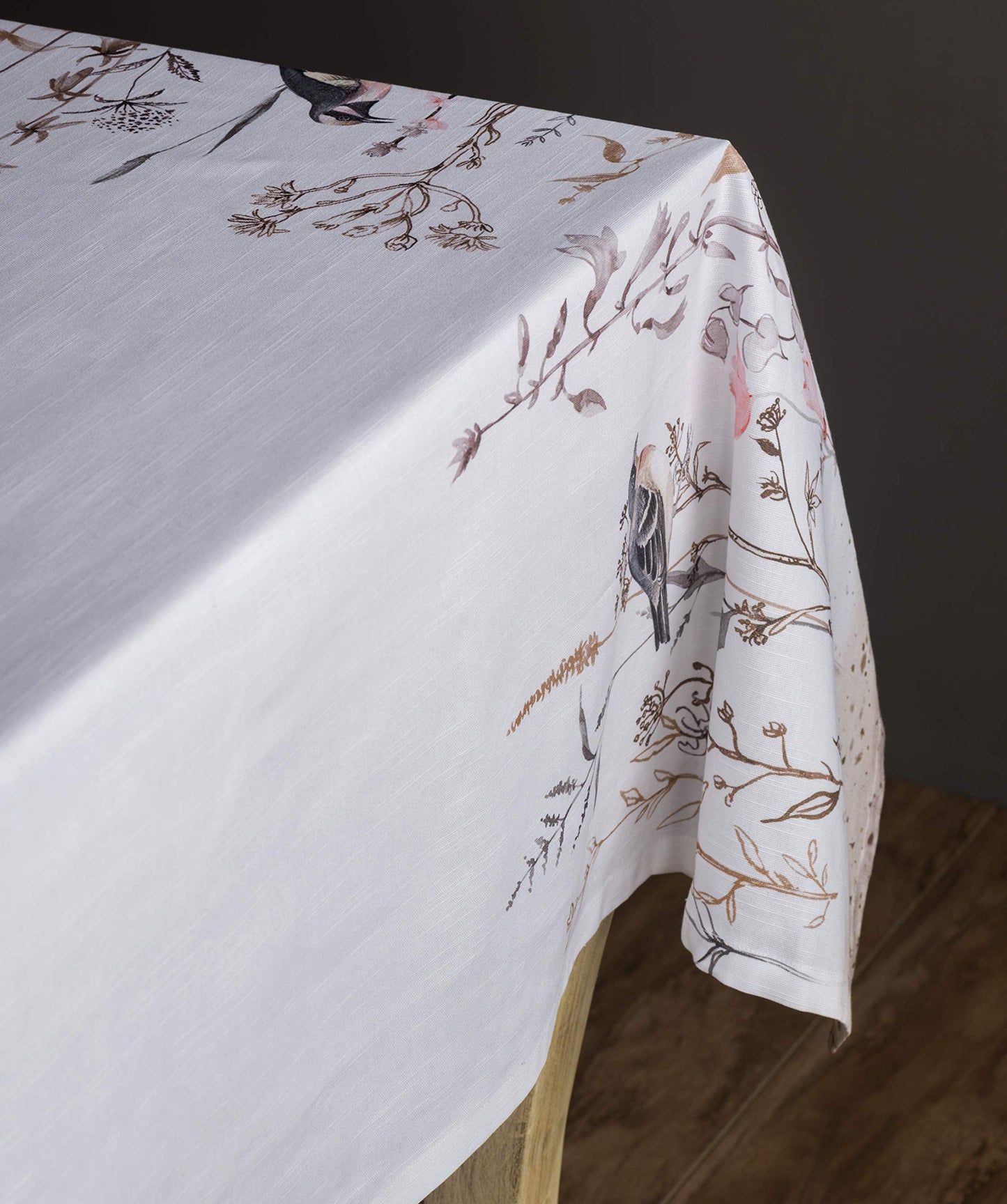 Maison d' Hermine Table Cloth Square Table 100% Cotton 54 x 54 Inches Tablecloth Reusable Decorative for Dining Kitchen Room Farmhouse Home Gifts for Mothers day Spring Summer - Meadow Florals - Brown