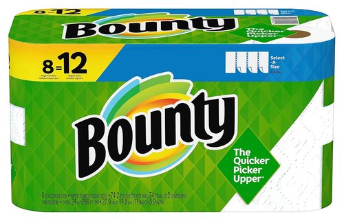 Bounty Select-A-Size Paper Towels - Convenient & Absorbent - 9.49" x 19.02" - White