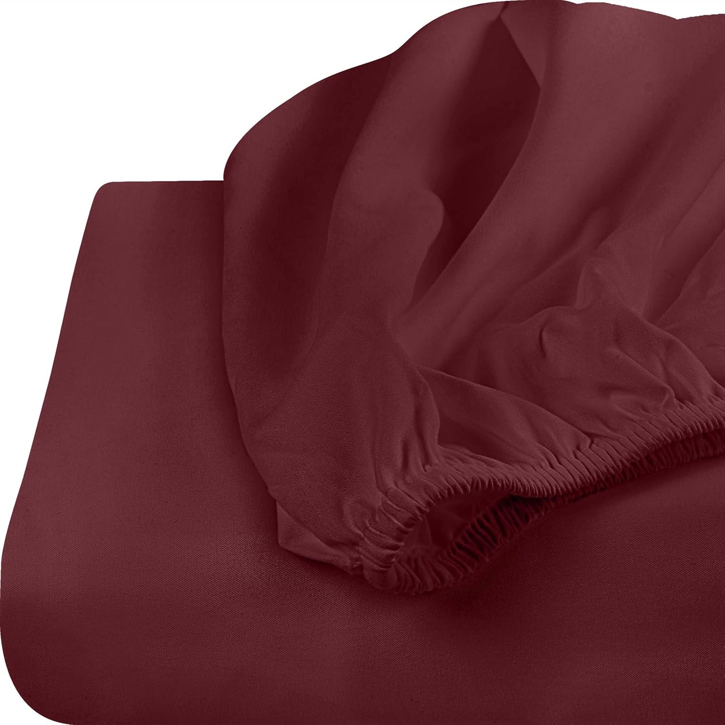 Utopia Bedding Twin XL Fitted Sheets - Soft Brushed Microfiber with Deep Pockets - 2 Pack in Burgundy