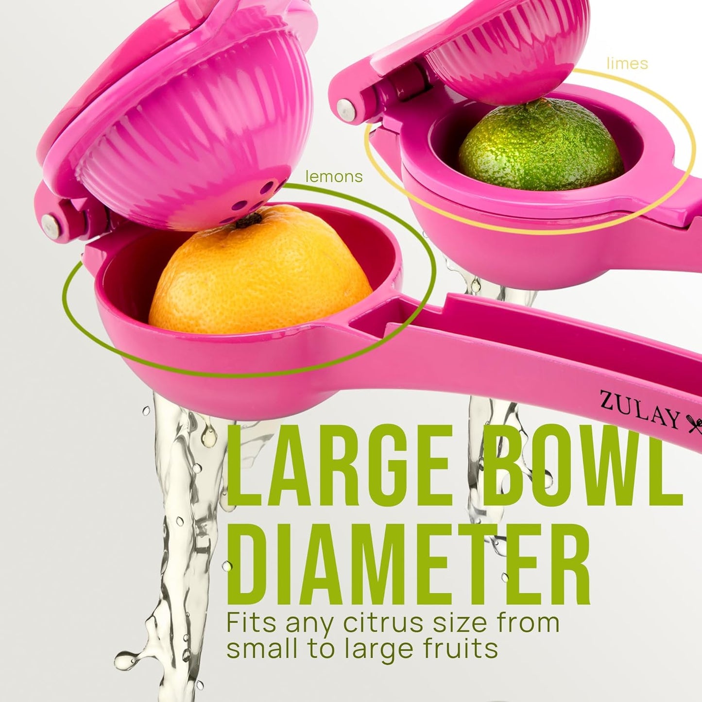 Zulay Kitchen 2-in-1 Lemon Squeezer - Sturdy Hand Juicer for Maximum Juice Extraction - Easy to Clean