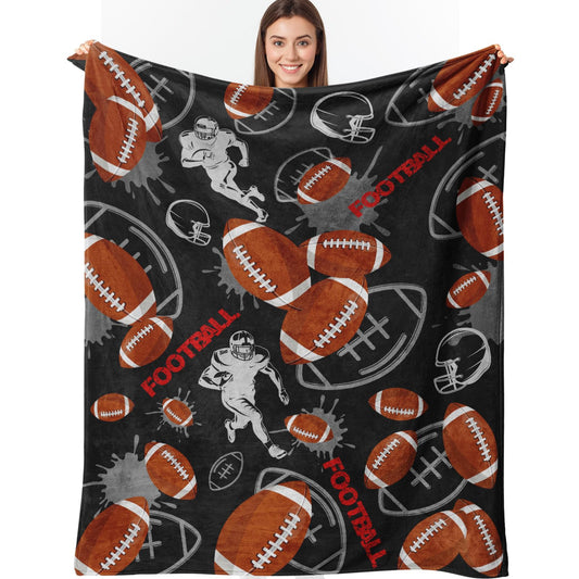HUGTAIL Football Blanket ，Football Gifts for Boys，Football Team Gifts，Football Coach Gifts，Football Blanket Gifts，Football Team Football Lover Gifts for Women Men Adults 60"x50"