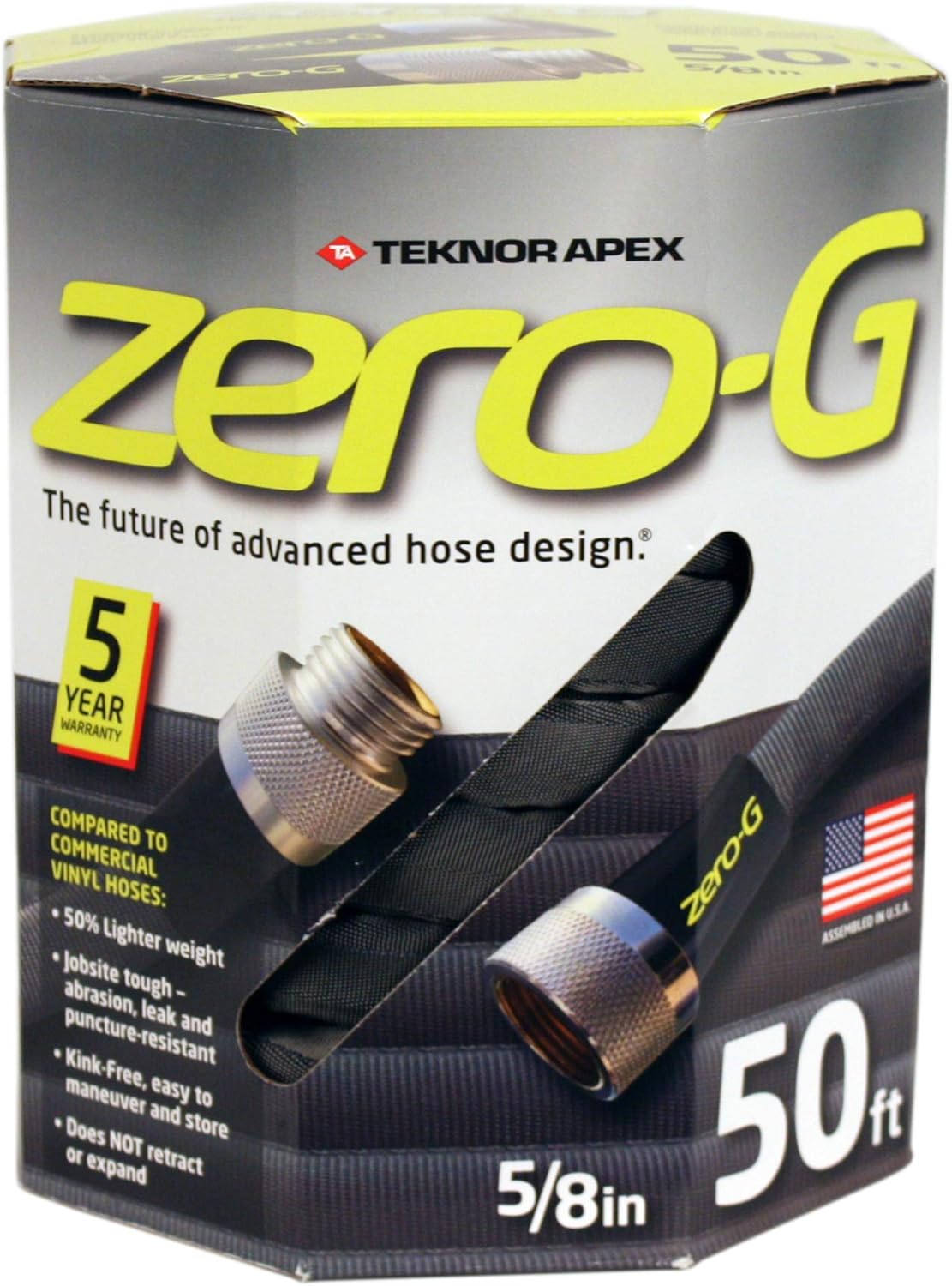 Zero-G 4001-50 Garden Hose - Lightweight, Ultra Flexible & Durable | Kink-Free, 5/8-Inch x 50-Feet