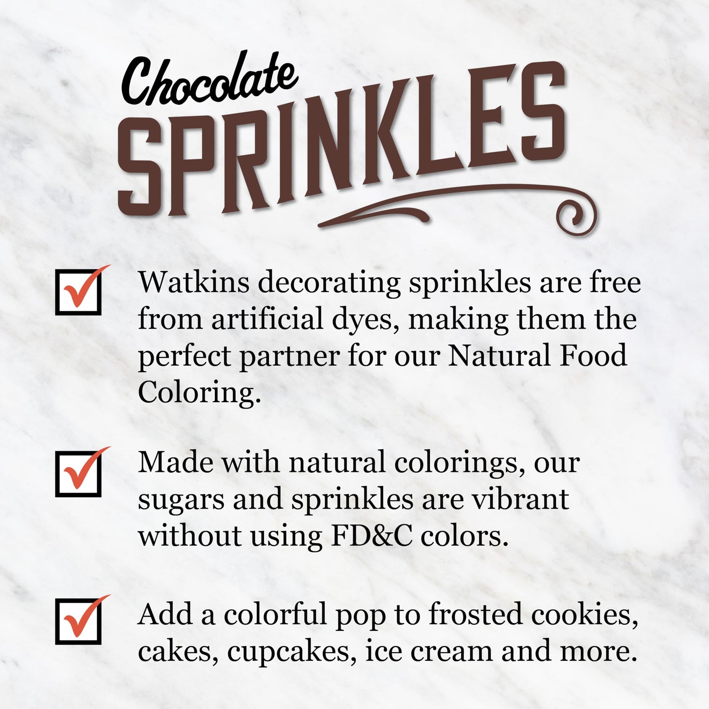 Watkins Chocolate Decorating Sprinkles, 3.5 Ounce, Pack of 3