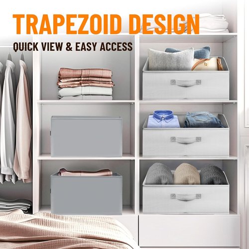 Criusia Closet Organizer Bins - Large Collapsible Fabric Storage Baskets with Handles | 4-Pack for Home Organization