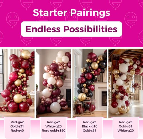 Bezente Burgundy Latex Party Balloons - 150 Pack of 5-Inch Dark Ruby Matte Balloons for Festive Celebrations