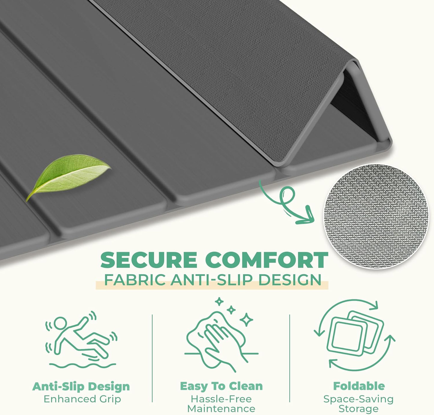 SYIPO Stone Bath Mat - Super Absorbent Non-Slip Diatomite Mat 23.6 x 15.3” | Quick Drying & Easy to Clean, Dark Gray