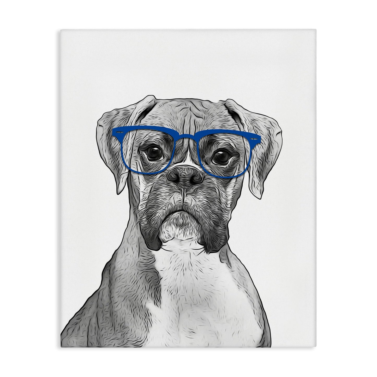 'Hipster Boxer Dog'| Canvas Art