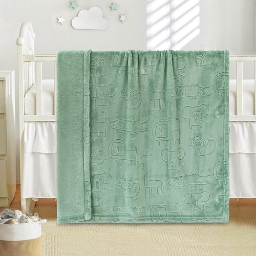 BORITAR Baby Blanket - Ultra Soft Fleece for Infants & Toddlers | Warm, Lightweight, 30x40 Inch, Sage Green
