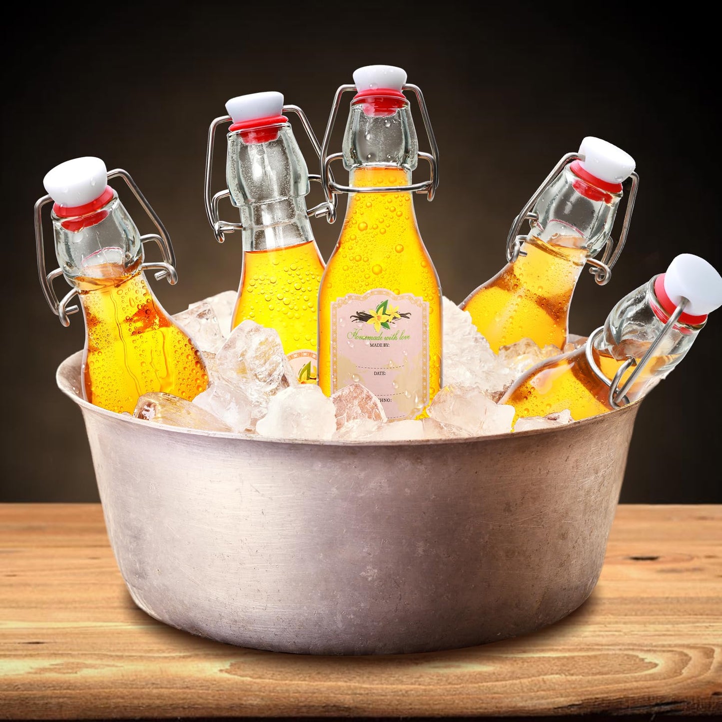 Brajttt 8 Set,8oz Flip Top Glass Bottle,Kombucha Bottles with Airtight Lid,Coquito Swing Top Glass Bottles with Lid for Oil, Beer, Soda Water, Vinegar, Lemonade, Juice, Honey, DIY Storage Containers