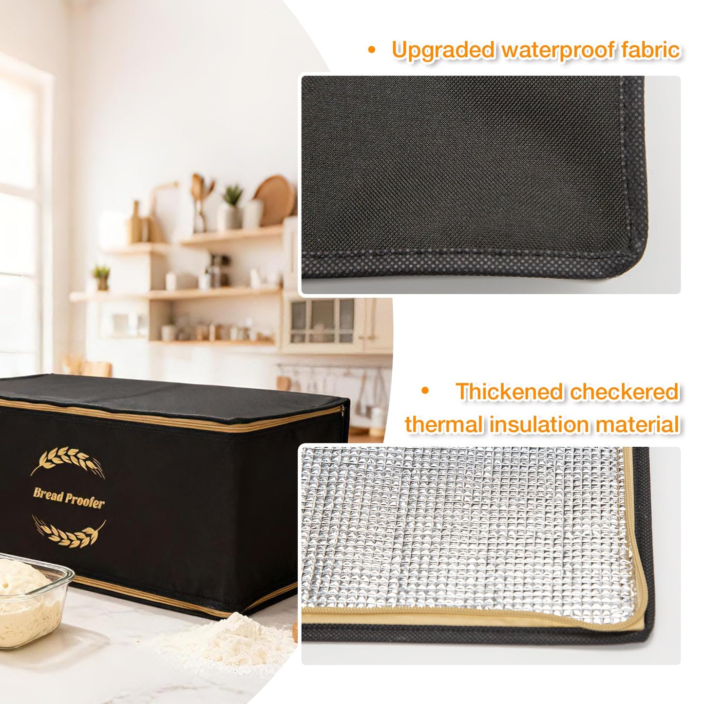 Ftzataz Sourdough Warming Mat with Bread Proofer Warming Box, Sourdough Heating Mat Used to Provide Sufficient Temperature for Bread Proofing, Sourdough Warming, Sourdough Heating, Dough Riser