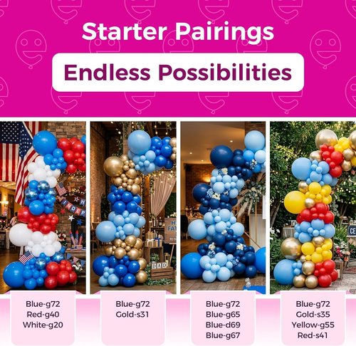Bezente Royal Blue Latex Party Balloons - 36 Inch Round Matte Helium Balloons for Graduation & Weddings