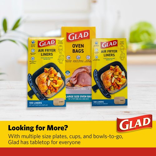 Glad Large Size Oven Bags for Meats & Poultry – BPA-Free* for Tender, Juicy Roasts with Fast & Easy Clean-Up, Cooking and Roasting Bags, Large 16" x 17.5" - 5 Count