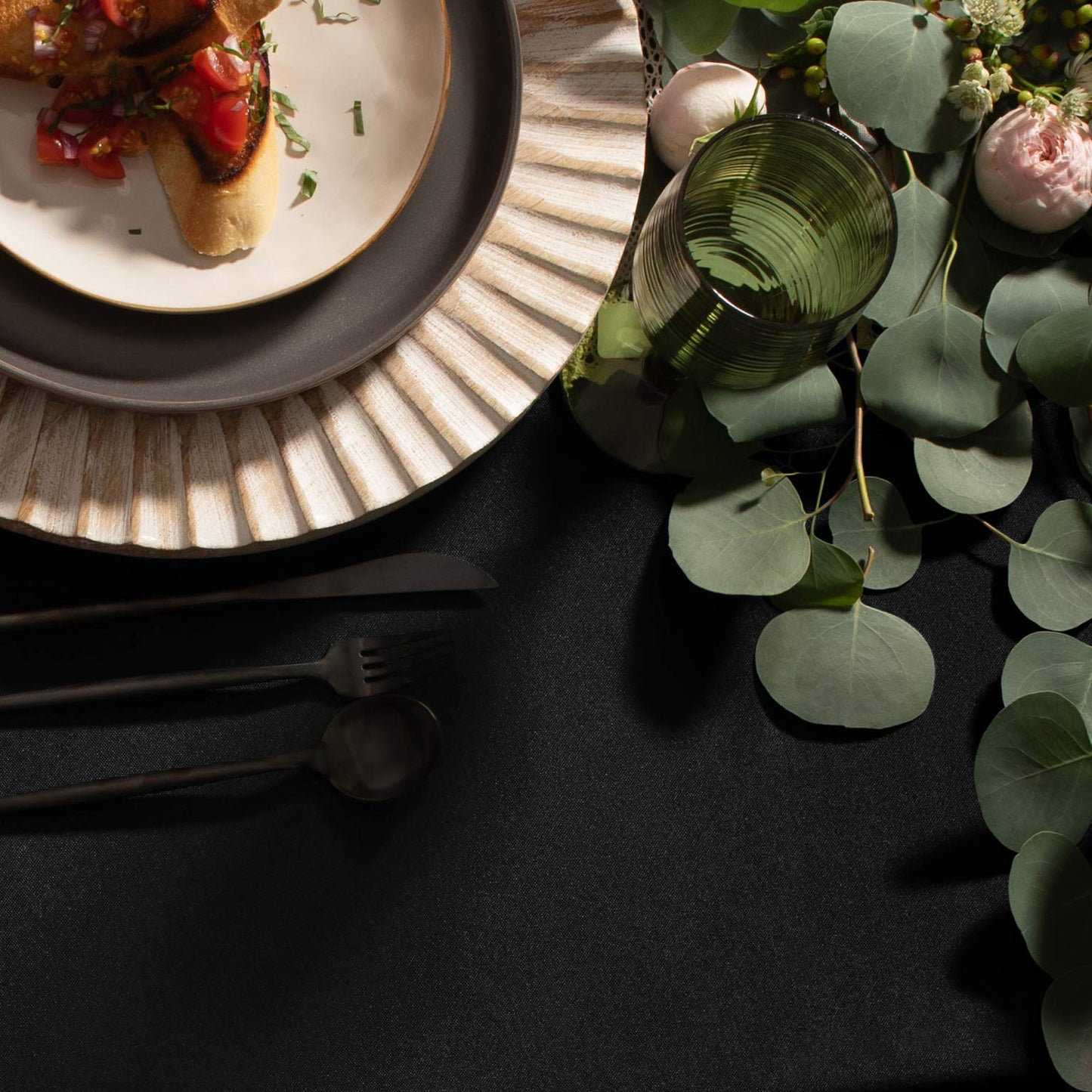 Gee Di Moda Rectangle Tablecloth - 60 x 102 Inch Black Table Cloth for 6 Foot Rectangle Tables - Heavy Duty Washable Fabric - for Holiday Party, Dinner, Weddings, Baby Shower & Events