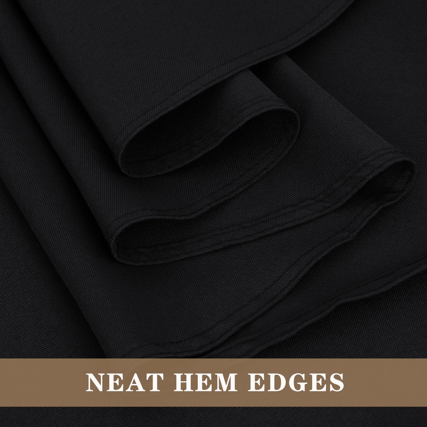 Fitable 6 Pack Black Square Tablecloths - 70 x 70 Inches - Stain Resistant and Reusable Table Clothes, Polyester Fabric Table Covers for Dining, Card Tables, Coffee Tables