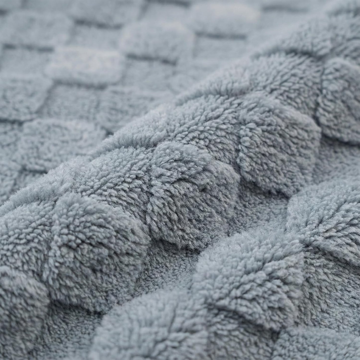 Americanflat 30x40 Jacquard Kids Throw Blanket - Soft, Breathable Mini Fleece for Couch & Bed - Gray Checkered Design