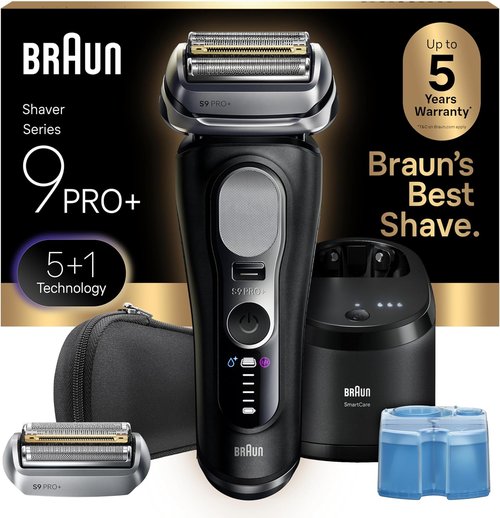 Braun Series 9 PRO+ Electric Shaver - Pro SensoAdapt Technology & 6-in-1 SmartCare Center | Wet & Dry, Black