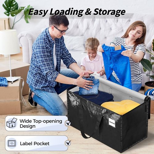 Heavy Duty Moving Bags by [Brand Name] - 8 Pack Extra Large Storage Bins with Lids & Reinforced Handles | Ideal for Clothes, Dorms & College Supplies