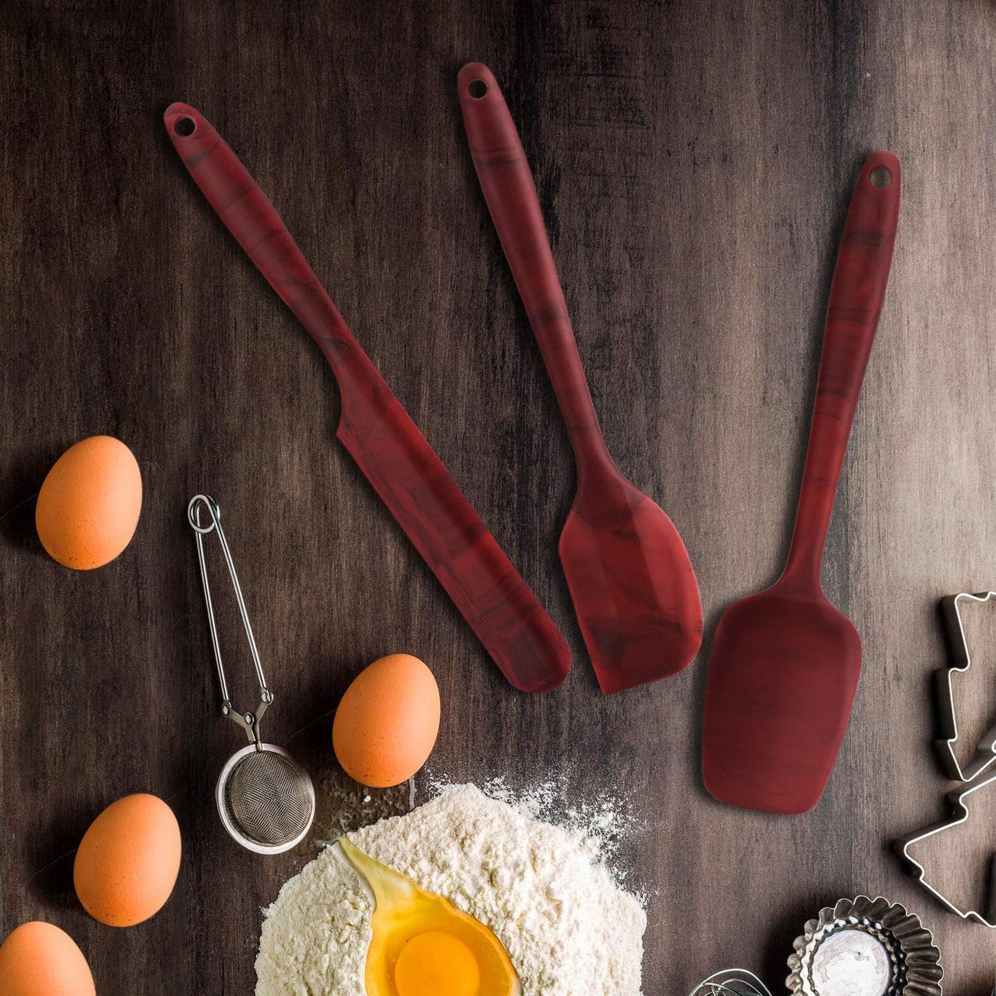 Skiennix Silicone Spatula Set - 3-Pack, BPA-Free, High-Temperature Resistant, Non-Stick Design