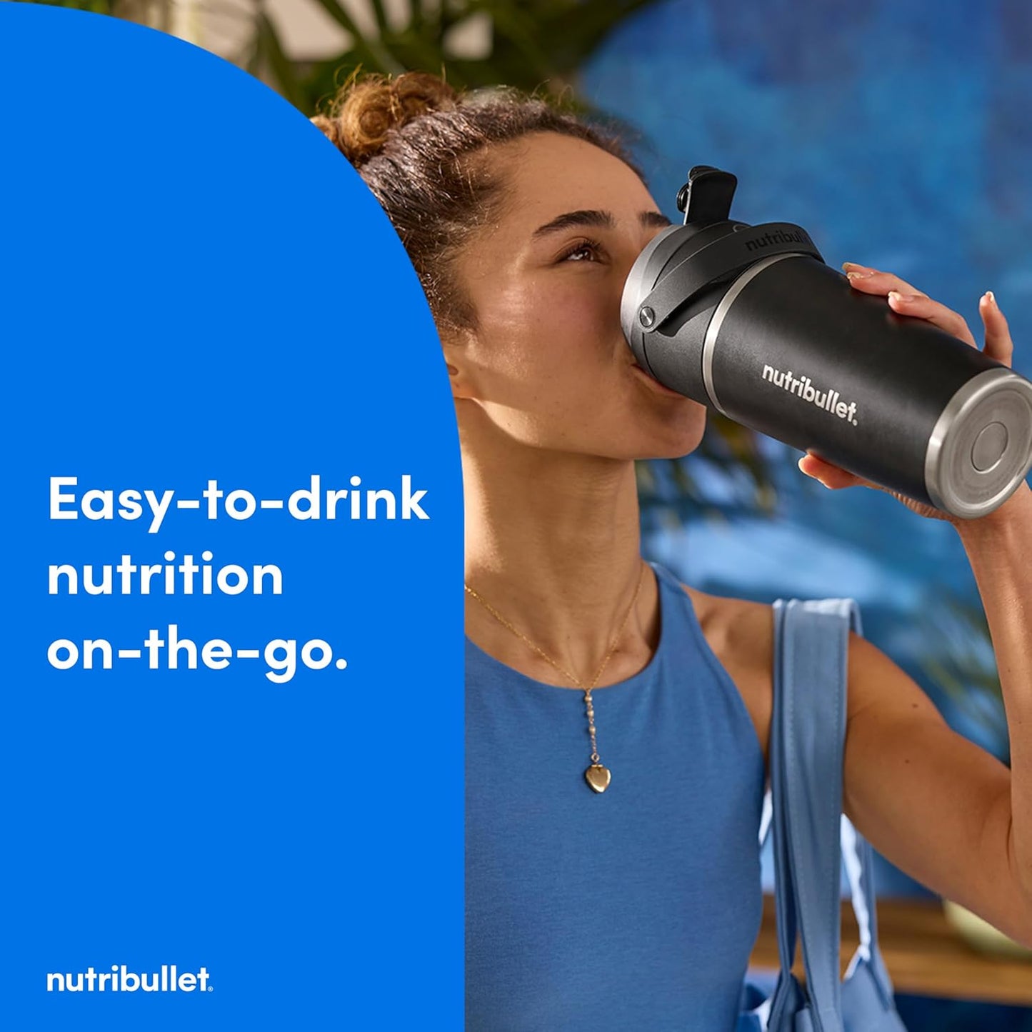 Nutribullet Flip Portable Blender - Cordless Design with Insulated Cup | Sleek Black Finish