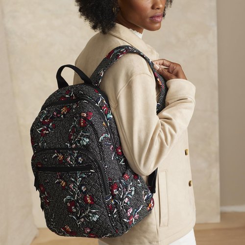 Cotton Campus Backpack, Perennials Noir Dot