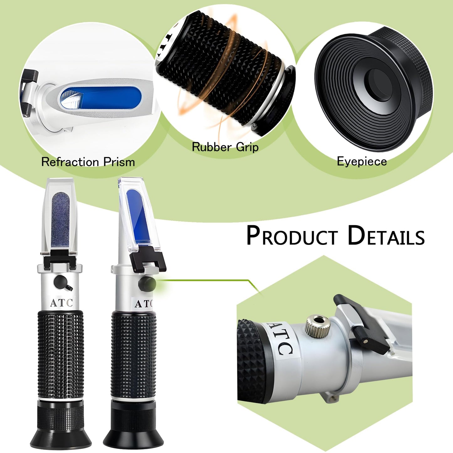 Handheld Alcohol Refractometer,V·RESOURCING 0~80% Alcohol Content Measurement Tool Tester for Spirits Distilled Ethanol with Water Like Whiskey, Brandy;Used in Scientific Research, Alcohol Purchase