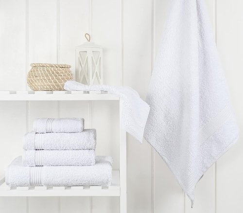 Cotton Paradise 6-Piece Towel Set - 100% Soft Absorbent Turkish Towels | White Bath & Hand Towels