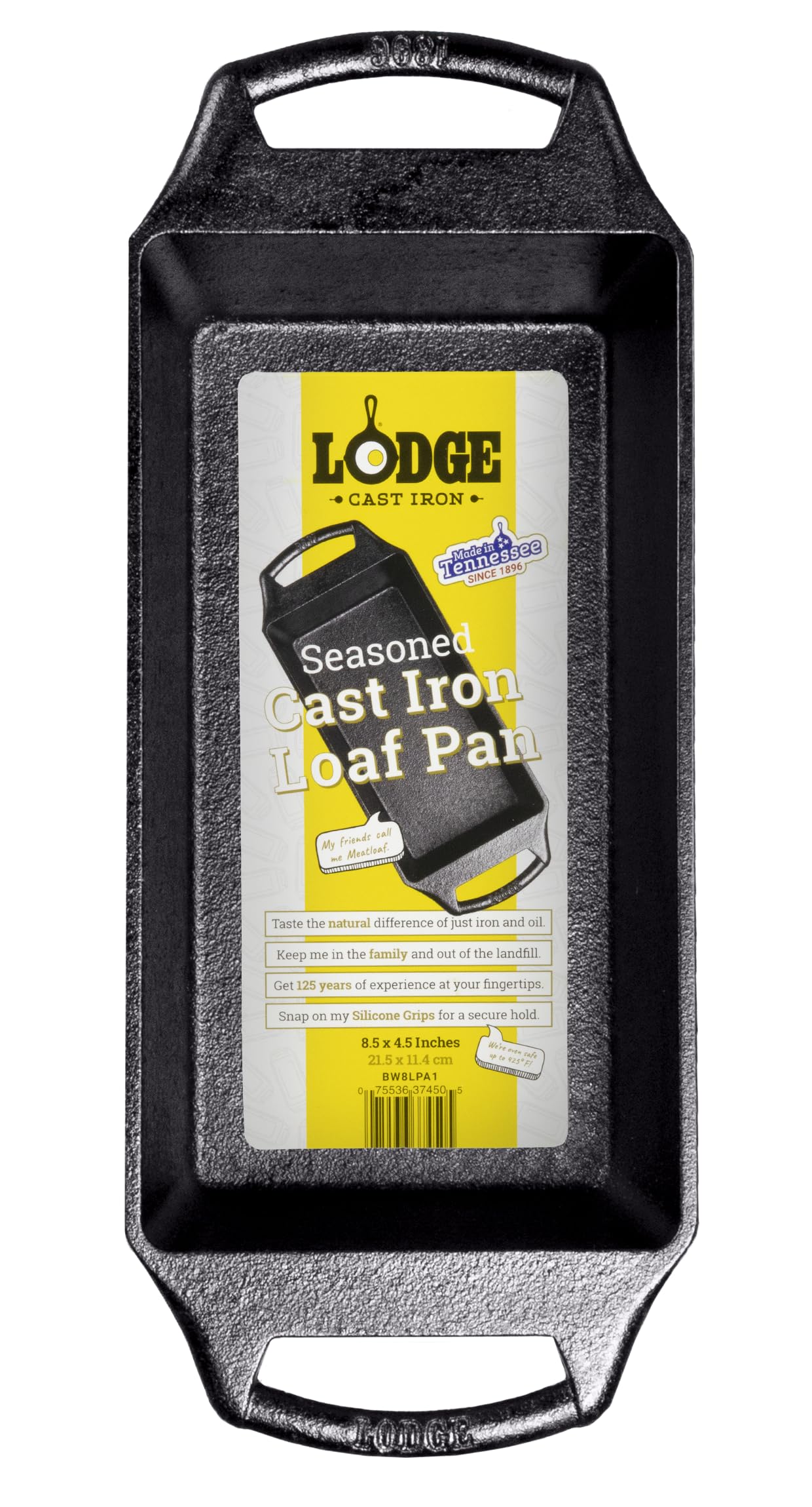 Lodge Seasoned Cast Iron Loaf Pan 8.5 Inches - Pre-Seasoned Rectangular Cast Iron Bakeware- Even Browning Bread Pan with Easy-Release Finish - PFAS-Free Non-Toxic Cookware